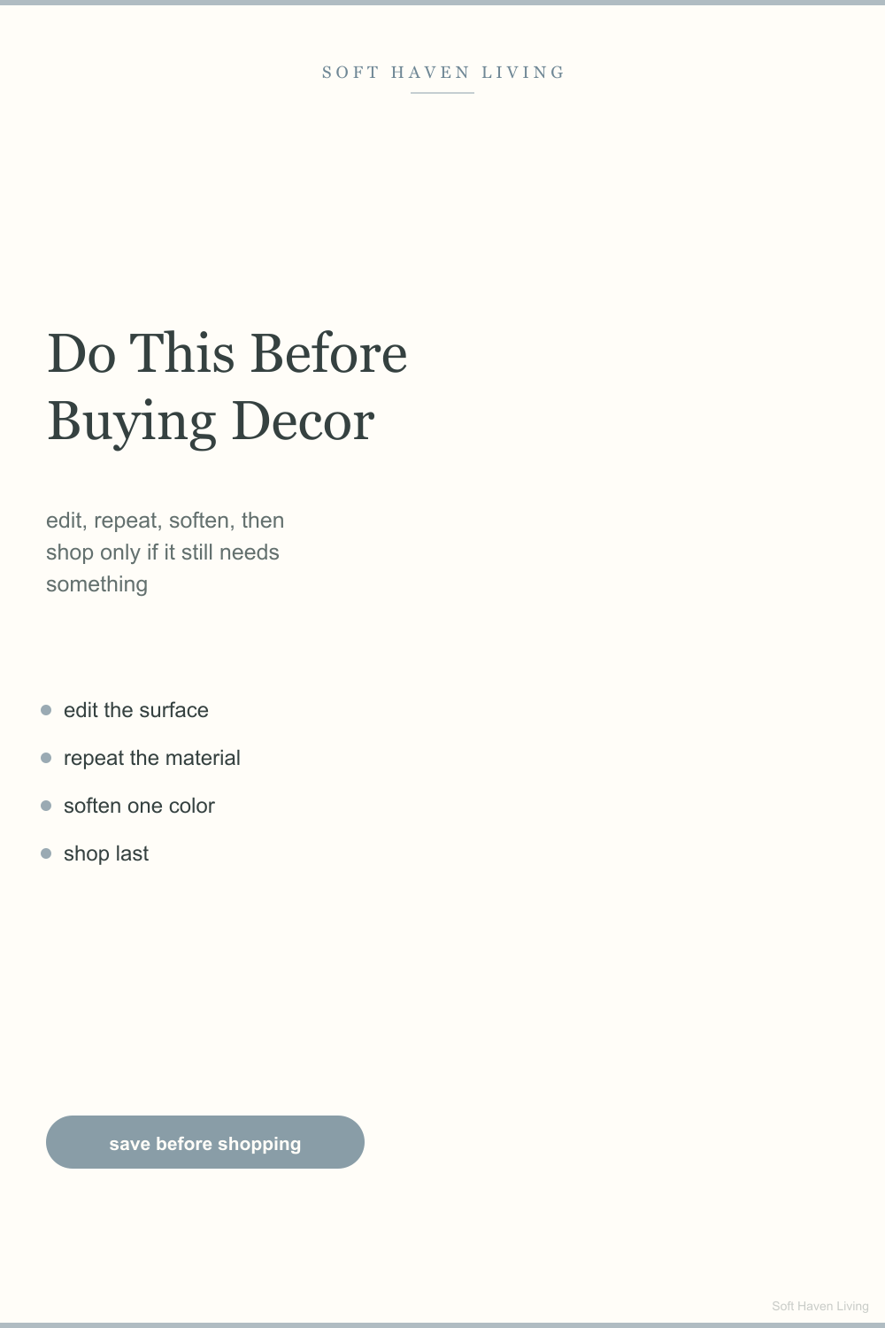 Pinterest pin: Do This Before Buying Decor